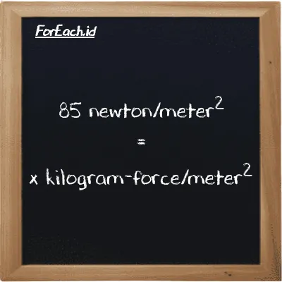 Contoh konversi newton/meter<sup>2</sup> ke kilogram-force/meter<sup>2</sup> (N/m<sup>2</sup> ke kgf/m<sup>2</sup>)